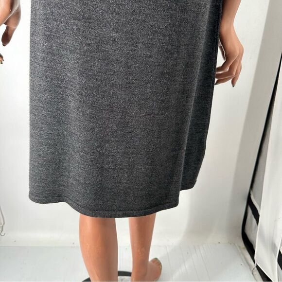 Calvin Klein Size M Gray Partial Wool Turtle Neck Cap Sleeve Sweater Dress - Picture 5 of 10